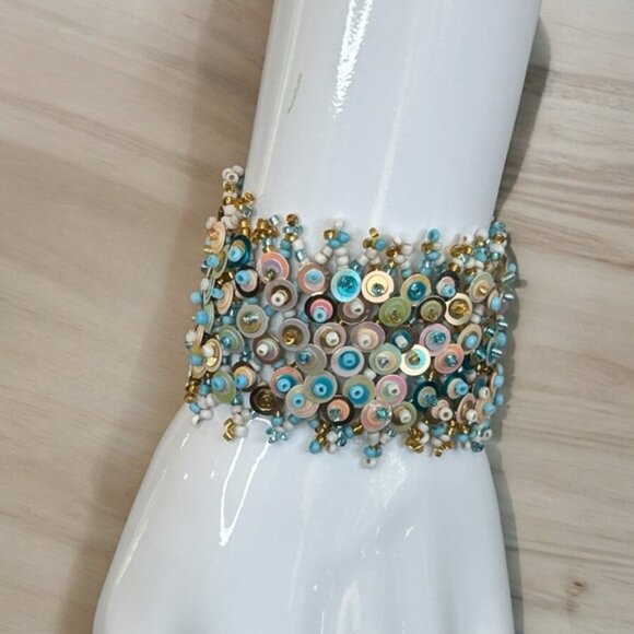 Jewelry - Handmade Boho Gypsy Bead and Sequins Wristlet